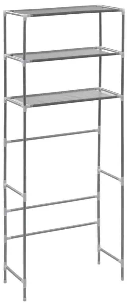 3-szintes ezüstszínű alumínium tárolóállvány 69 x 28 x 169 cm