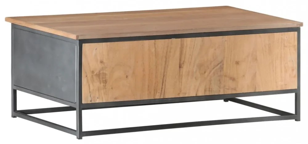 szürke tömör akácfa dohányzóasztal 90 x 50 x 35 cm