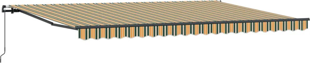 Behúzható napellenző Zöld és sárga 500 × 350 cm