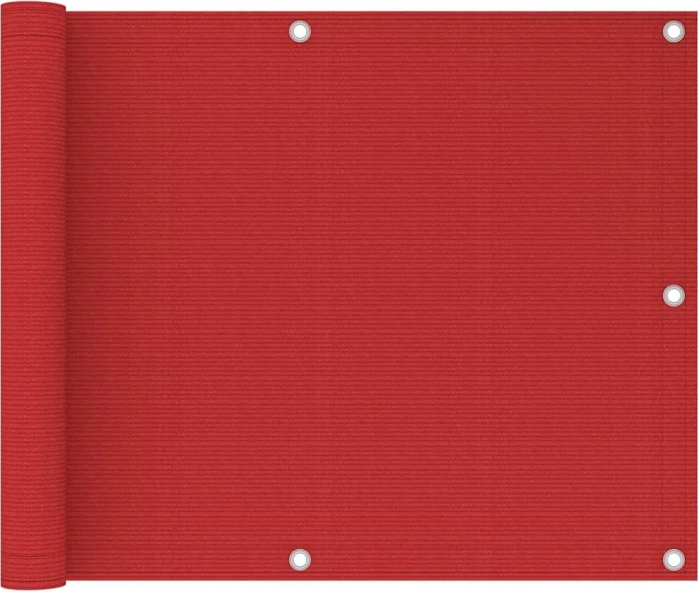 vidaXL piros HDPE erkélytakaró 75 x 300 cm