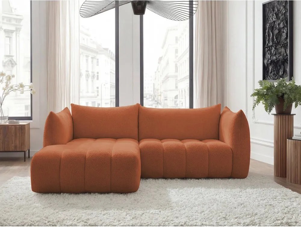 Narancssárga buklé sarokkanapé (bal oldali-heverő résszel) Azra – Bobochic Paris