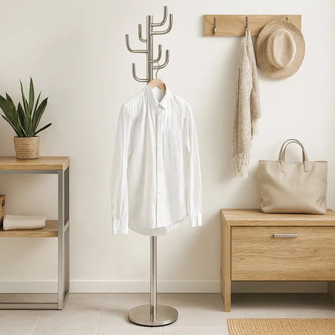 Fém Állófogas Szálcsiszolt Nikkel színben. Magassága: 175 cm 80609-07