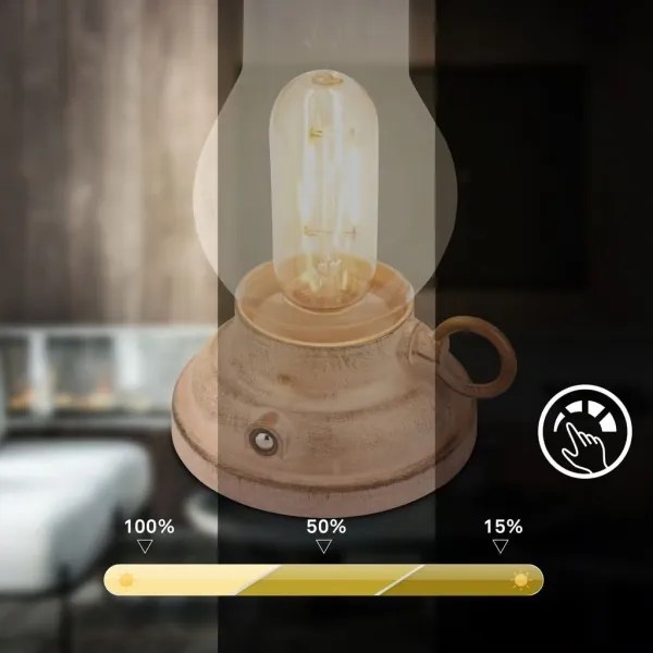 Brilo - dimmelhető LED kültéri újratölthető asztali lámpa KANEA LED/1,5W/5V IP44 1200 mAh bézs