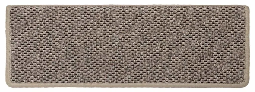 15 db szizál hatású sötét bézsszínű lépcsőszőnyeg 65x21x4 cm