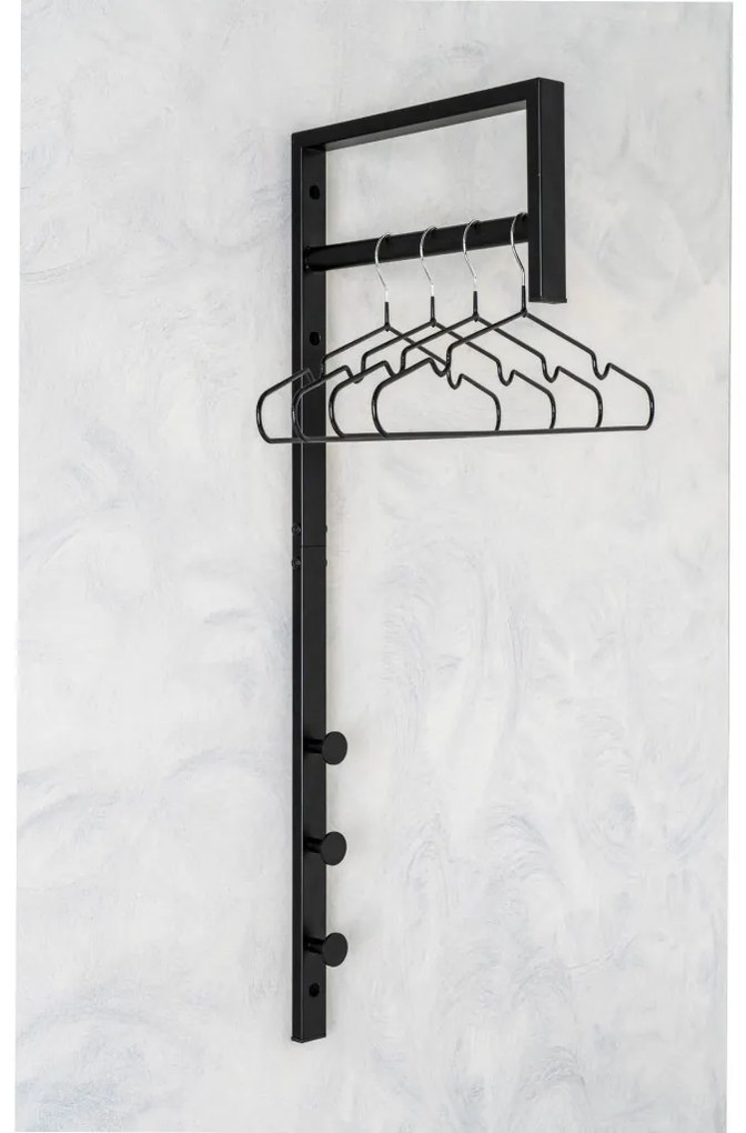 Trento ruhatartó állvány, fém, fekete