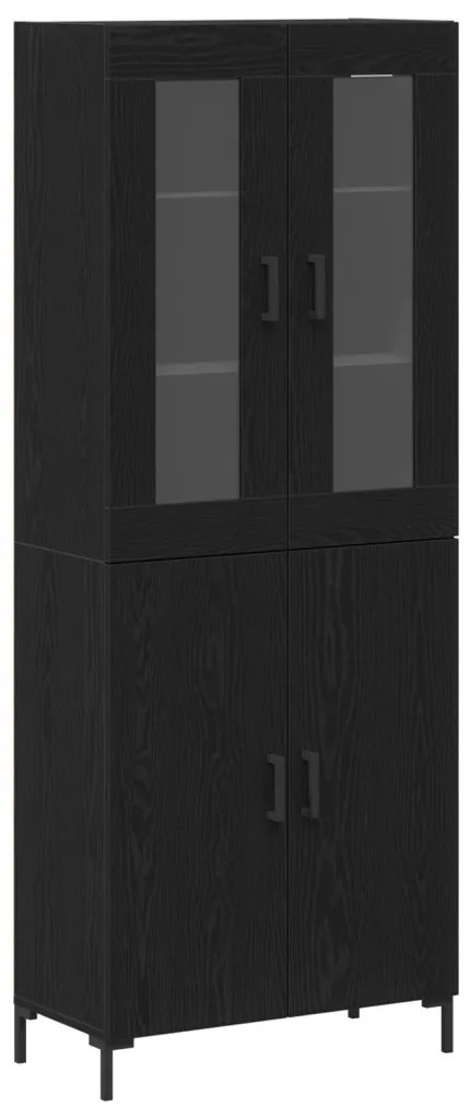 vidaXL Magasfiú 2 pcs Musta tammi 69,5 x 34 x 180 cm Faanyag