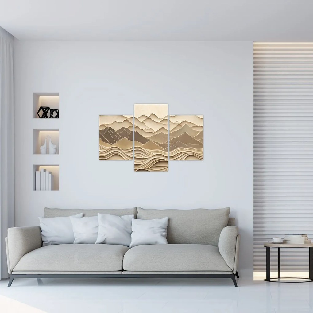 Kép - 3D hegyvonalak (90x60 cm)