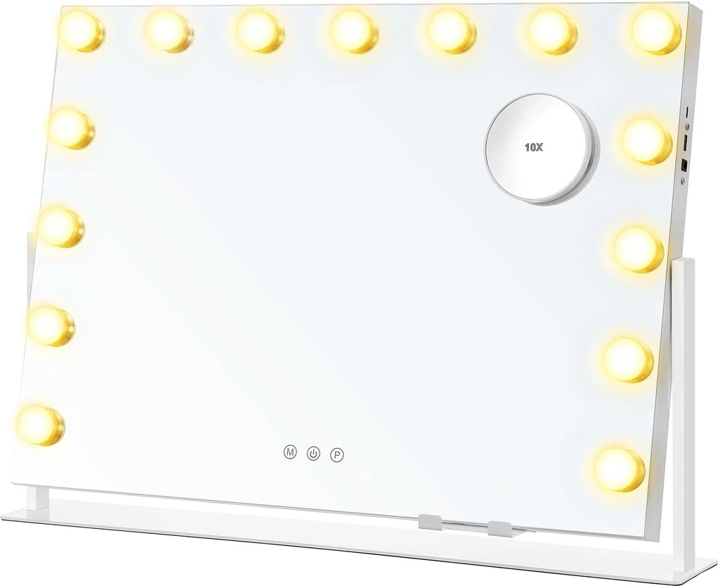 Sminktükör LED-es forgatható kozmetikai álló tükör 12 izzó