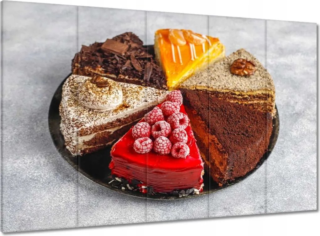 Vászonkép 100x70 Finom tortadarabok Desszert