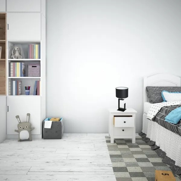 Asztali lámpa 1xE27/60W/230V 45 cm fekete/fehér