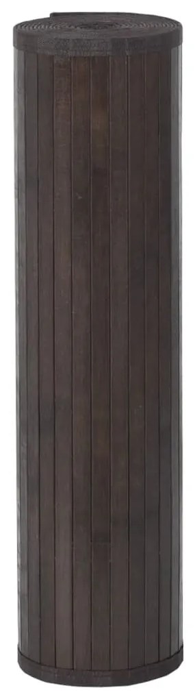 négyszögletű sötétbarna bambusz szőnyeg 70 x 400 cm