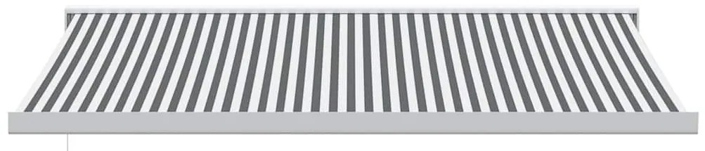 antracit és fehér szövet és alumínium behúzható napellenző 4x3m