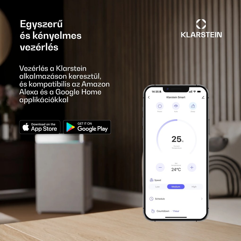 Klarstein Fiji Flow 2 az 1-ben Smart, mennyezeti ventilátor, Ø 132 cm, dimmelhető LED világítás, távirányító, vezérlés applikáción keresztül, 2 irányú működtetés