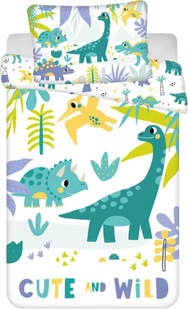 Dinoszaurusz Cute & Wild gyerek, ovis ágyneműhuzat 100×135cm, 40×60 cm