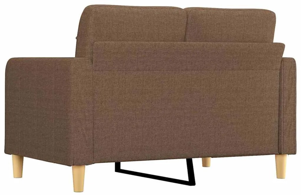 kétszemélyes barna szövetkanapé 120 cm