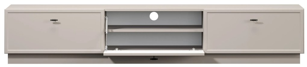 Lorini fiókos TV szekrény 200 cm - kasmír / fekete T-bar fogantyúk