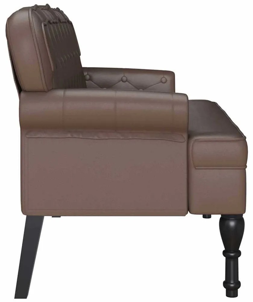 Chesterfield Pad Barna 119.5 x 64.5 x 75 cm Műbőr