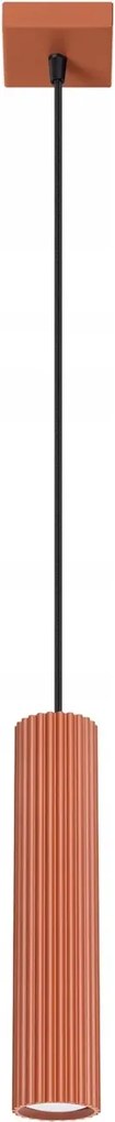Függőlámpa pont piros bordázott cső 30 cm-rel az asztal felett Sollux sziget