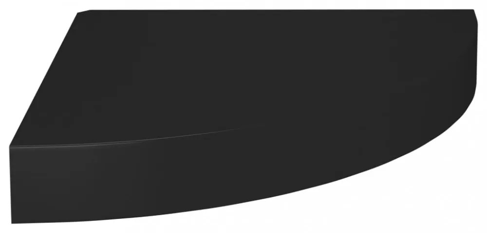 fekete MDF lebegő sarokpolc 25 x 25 x 3,8 cm