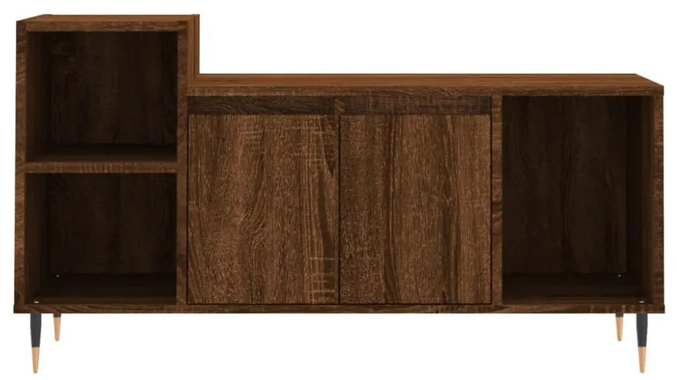 barna tölgyszínű szerelt fa TV-szekrény 100x35x55 cm