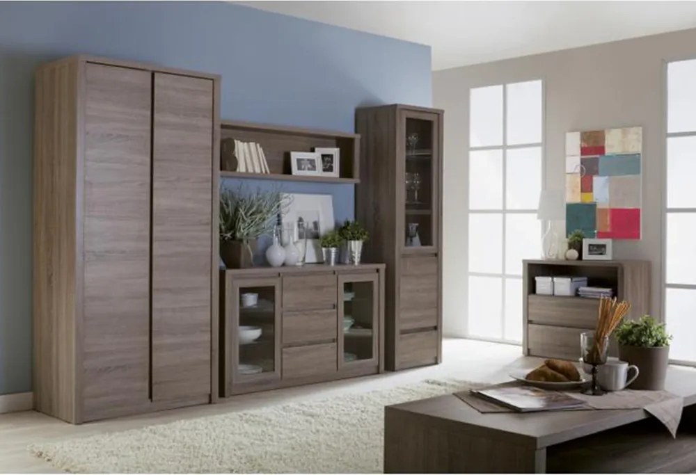 PC asztal, sötét tölgy lefkas, MONTANA B1