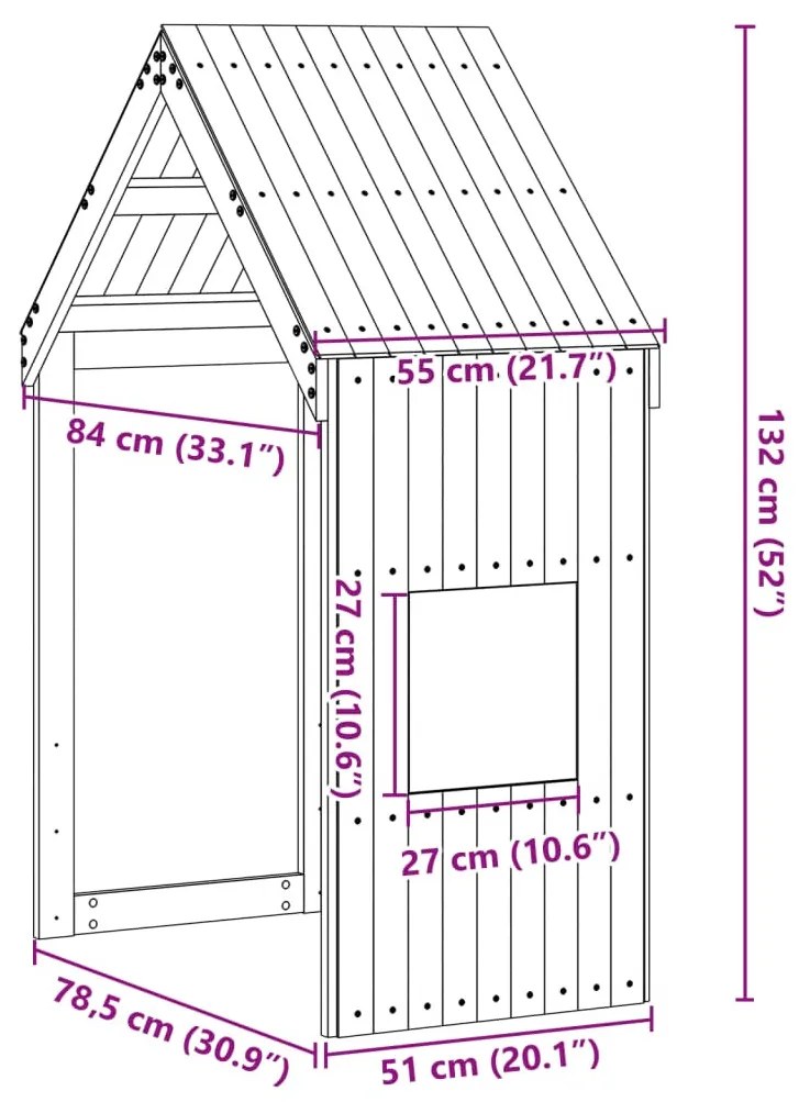 viaszbarna tömör fenyőfa gyerekágytető 55 x 84 x 132 cm