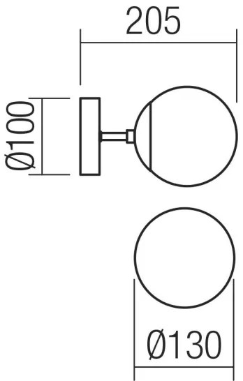 Redo 01-2175 - SEMIA fali lámpatest 1xE14/28W/230V fekete/füstszínű
