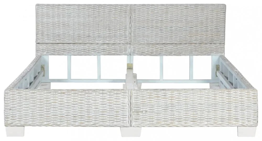 szürke természetes rattan ágykeret 160 x 200 cm