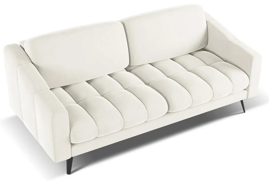 Fehér bársony kanapé 202 cm Nalu – Makamii