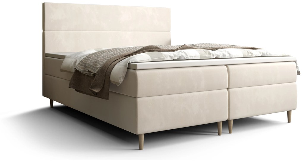Franciaágy Boxspring 140 cm Flu Comfort (világosbézs) (matraccal és tárolóhellyel). 1055917
