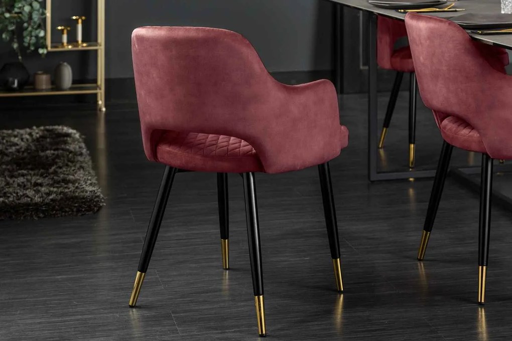 Design szék Laney piros bársony