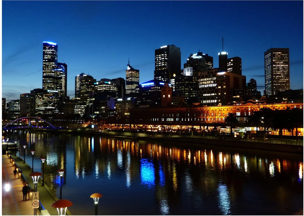 Éjszaka Melbourne-ben (üvegen) (70x50 cm)
