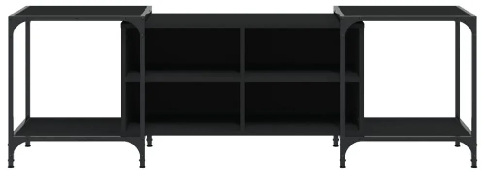 fekete szerelt fa TV-szekrény 153 x 37 x 50 cm