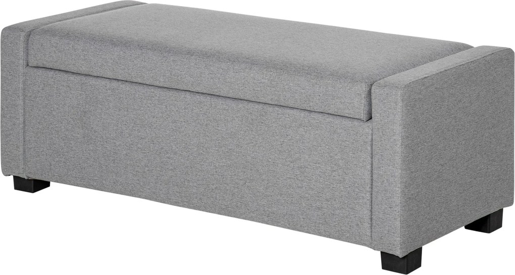 HOMCOM Tároló Pad, Kárpitozott Pad Tárolórekesszel, Ágy Vége Pad, Modern Dizájn, Műanyag, Szürke Szövet, Többfunkciós, 120x50x44cm, Szürke | Aosom