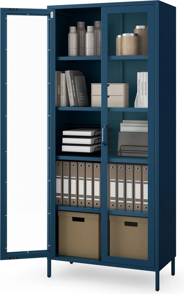 ANGELO vitrin, 800 x 1850 x 450 mm, Modern: gránátszín
