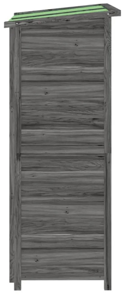 szürke tömör fenyőfa kerti szerszámtároló 83 x 57 x 140 cm