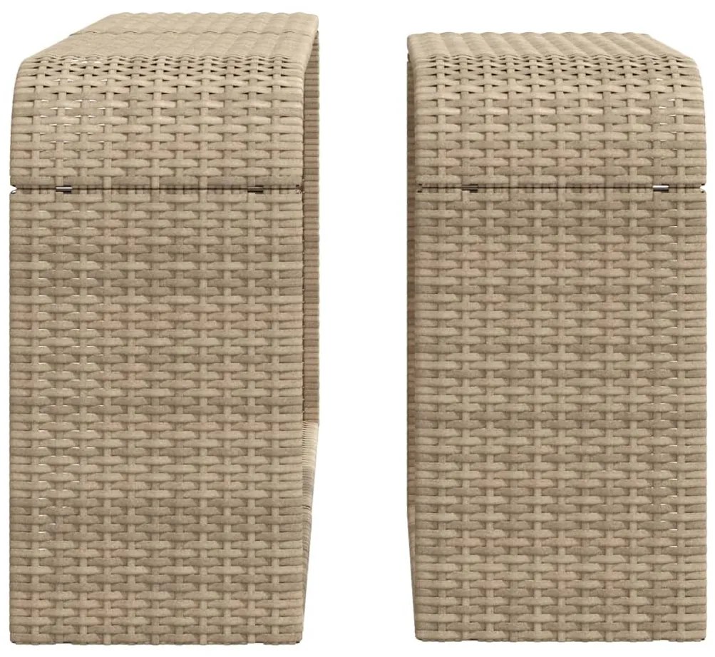 2 db bézs polyrattan tárolópolc