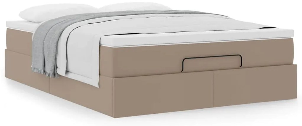 Ottomán ágykeret matraccal Cappucino 140x190cm műbőrrel
