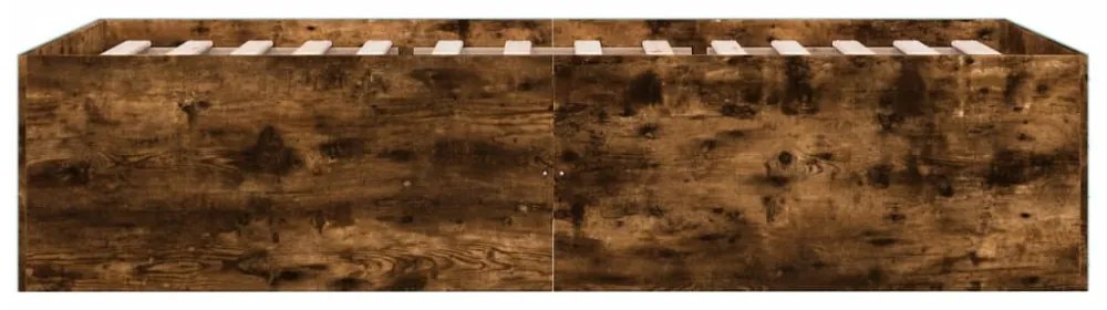 füstös tölgy színű szerelt fa ágykeret 90 x 200 cm