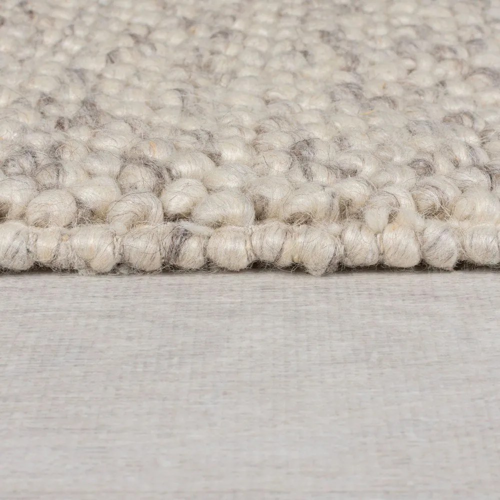 Krémszínű kézi szövésű gyapjúkeverék futószőnyeg 60x230 cm Minerals Border – Flair Rugs