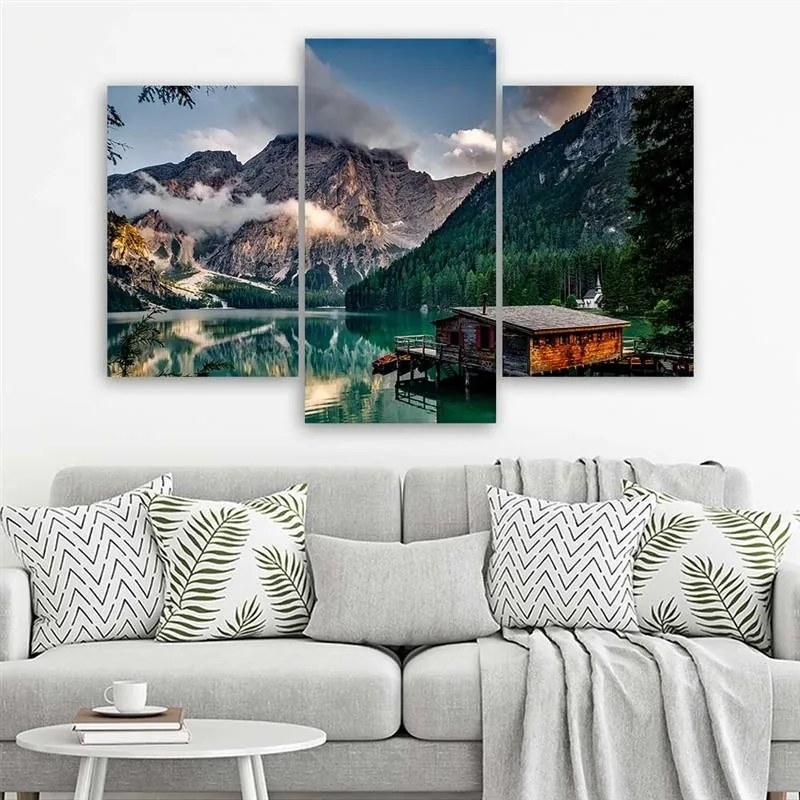 Gario Vászonkép Tó a hegyekben - 3 részes Méret: 120 x 80 cm
