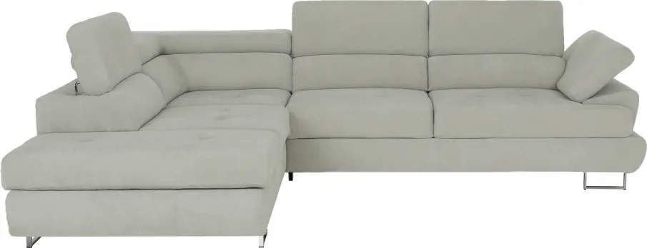 Ülőgarnitúra, világos szürke, szövet, balos, BUTON P