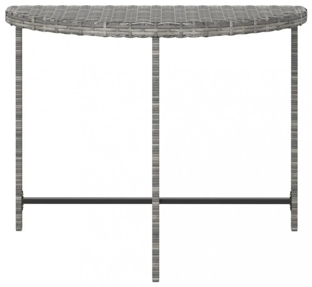 szürke polyrattan kerti asztal 100 x 50 x 75 cm