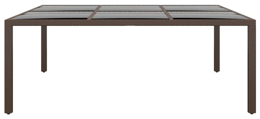 vidaXL barna üveglapos kerti asztal 200 x 150 x 75 cm