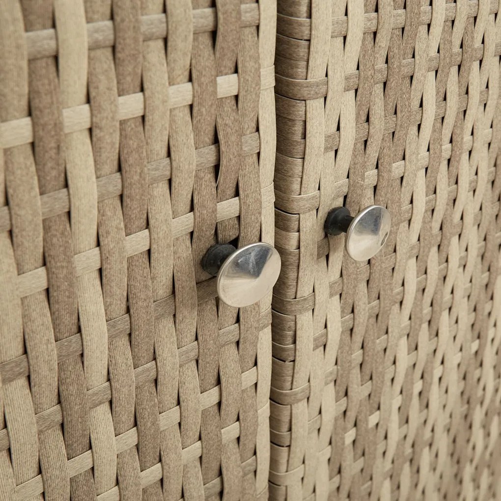 Tárolószekrény Bézs 100x36x102 cm Rattan