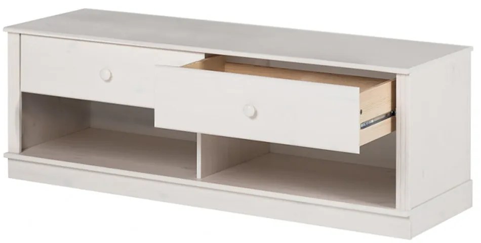 Fehér borovi fenyő TV-állvány 137x47 cm Anita – Støraa