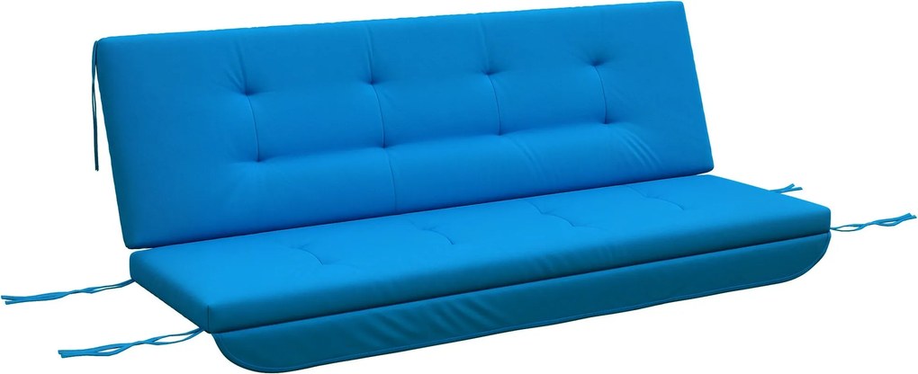 Outsunny Párna Szett Hollywoodi Hintaágyhoz - 170 cm Ülőpárna, Hintaágy Párna, Kerti Párna, Háttámpárna, Oldalpárna Kék | Aosom