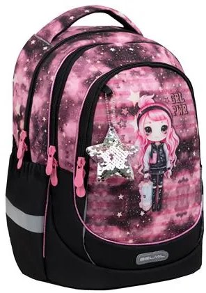Iskolatáska, cipzáras, BELMIL Leisure Plus Pink Girl, pink lány (BL3388717L)