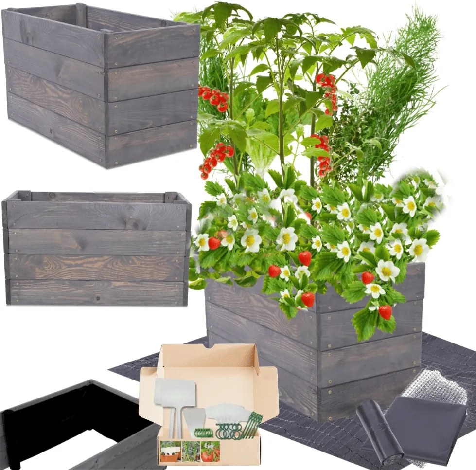 Magasított ágyás zöldséges fa virágtartó impregnáló 36x60x30