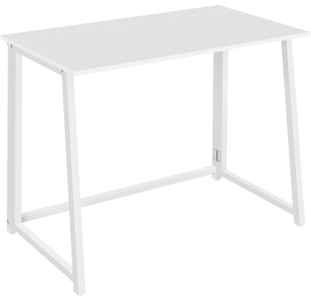 Dolgozószobai szett – összecsukható íróasztal ZARIMO 80×40 cm fehér + irodai szék AVOLA VELVET szürke